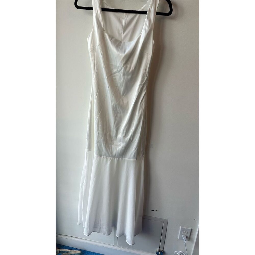 🆕 Commense  XS White Sheer Overlay Long Formal Dress. 663 - Picture 3 of 8